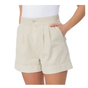 Joie pleated linen blend shorts beige NWT large